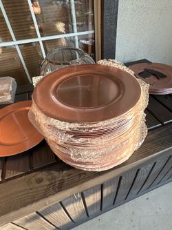 49 rose gold charger plates