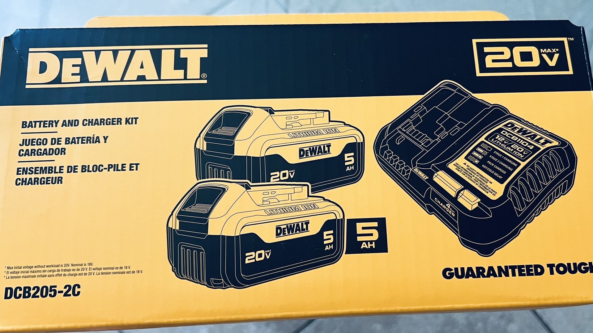 BEST SELLER 💥 DEWALT 20 -V 2 -Pack Lithium-ion ( 5 Ah 5 Ah Battery and Charger)