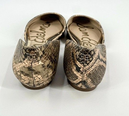 Sam Edelman RODNEY d'Orsay Snakeskin Print Leather Flats (EUC)