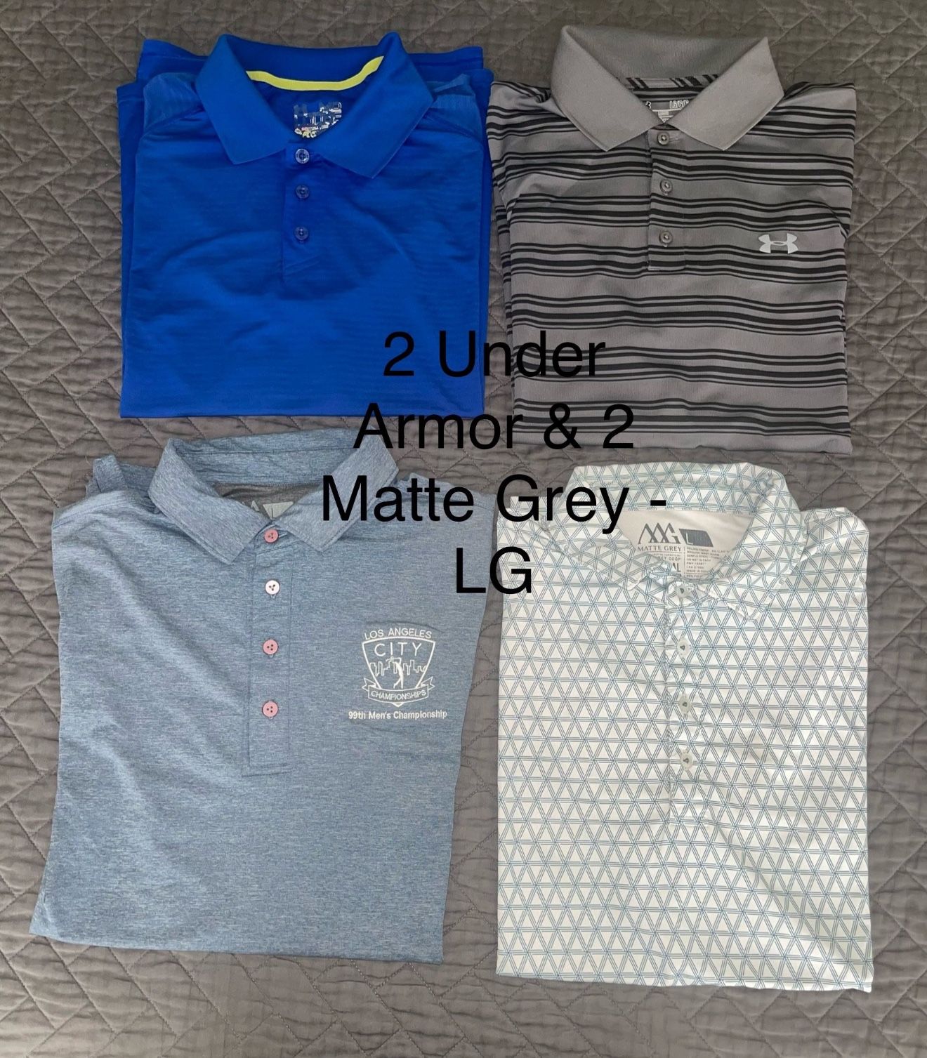 Under Armor & Matte Grey Golf Shirts 