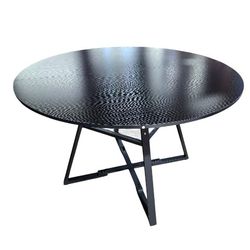 Round Dining Table for 4,Kitchen Dining Room Circle Dinner Pedestal Table - Black