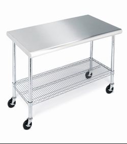 Member's Mark Work Table with 49" Stainless Steel Top Brand New In Box