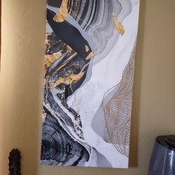 Black And Gold, White Canvas