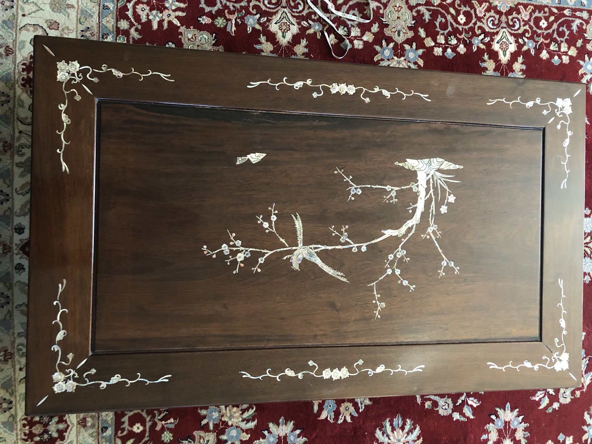 Rosewood Coffee Table With Mother Of Pearl Inlay