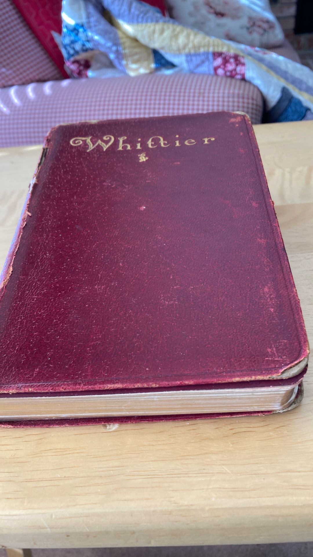 Antique Volume Of Poems By Whittier