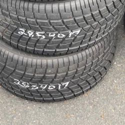 285/40ZR17 Goodyear 285/40/17 par of matching used  2 tires 50$ each / 100$ for 2 plus tax.  Mount available but not included. Wheel alignment availab