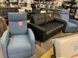 Blue cloth recliner massager Black Friday sale $99 each