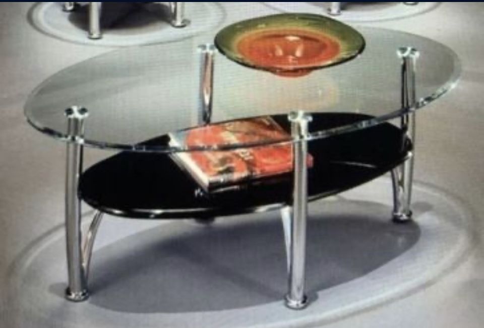 NEW Markdown! ADDTL 10% OFF - Stunning Dempsey Glass top and Chrome 1pc Coffee Table