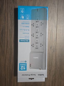 Bellingham surge protector 12outlets 8ft cord - NEW