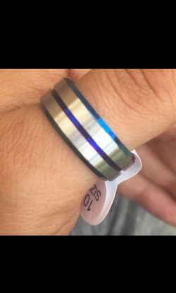 Size 10 titanium steel royal electric blue band