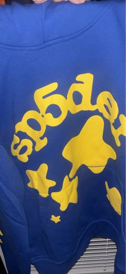 Spider hoodie and pants size m blue and yellow