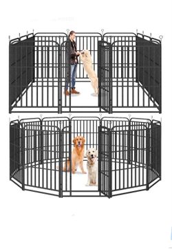 Heavy Duty Dog Playpen: 12 Steel Panels 47" Height, Square Steel Pipe