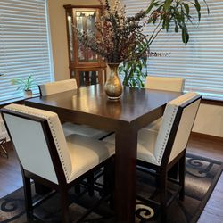 Solid Wood Table & 4 Chairs 