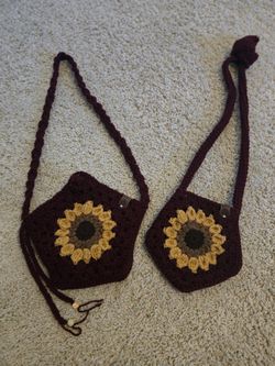 Crochet Sunflower Small Purses