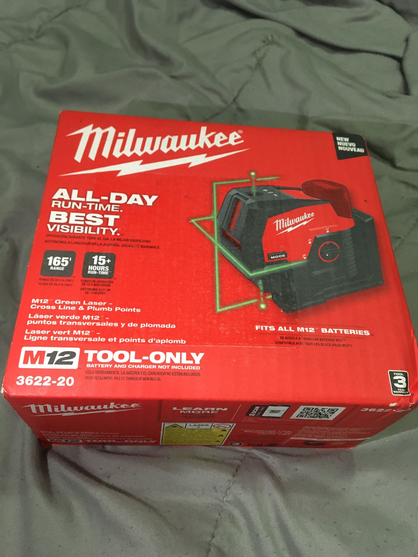 Milwaukee M12 Green Laser Cross Line And Plumb Points