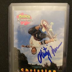 Vintage 90’s Christian Hosoi hand signed skateboarding card  Tony Hawk Supreme Bones Brigade Powell Peralta 