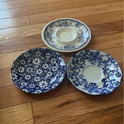Three mix and match saucers 