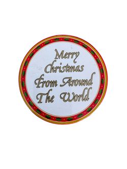 Vintage 1986 “Christmas Around the World” Tin Coaster Set-Set of 6