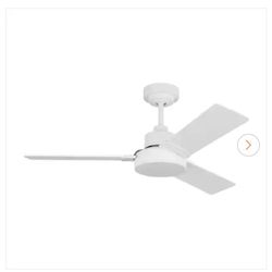 Generation Lighting Jovie 44 in. Indoor/Outdoor Matte White Ceiling Fan with Wall Control and Manual