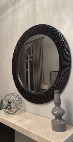 Round wood mirror 54 inches diameter