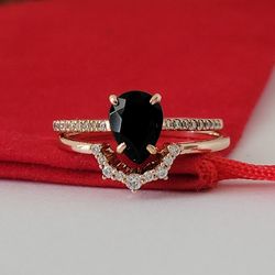 ❤️18k Size 7 Beautiful Two Solid Rose Gold Onyx and Diamond Rings!/ Dos Anillos de Oro Rosado con Onyx y Diamantes! 👌🎁Post Tags: 14k 18k