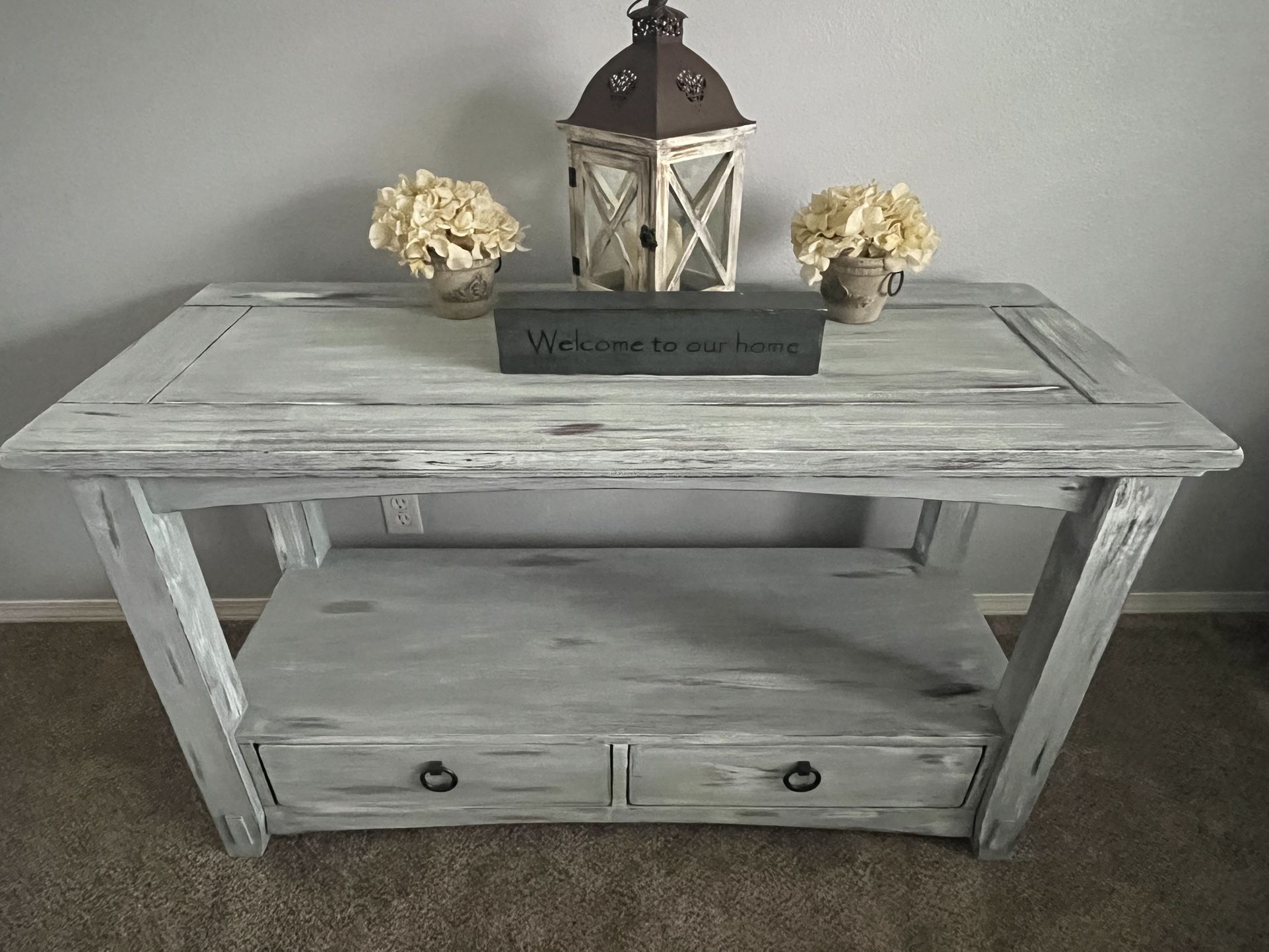 Custom Finished Shabby Chic Entry Table / Buffet / Tv Stand