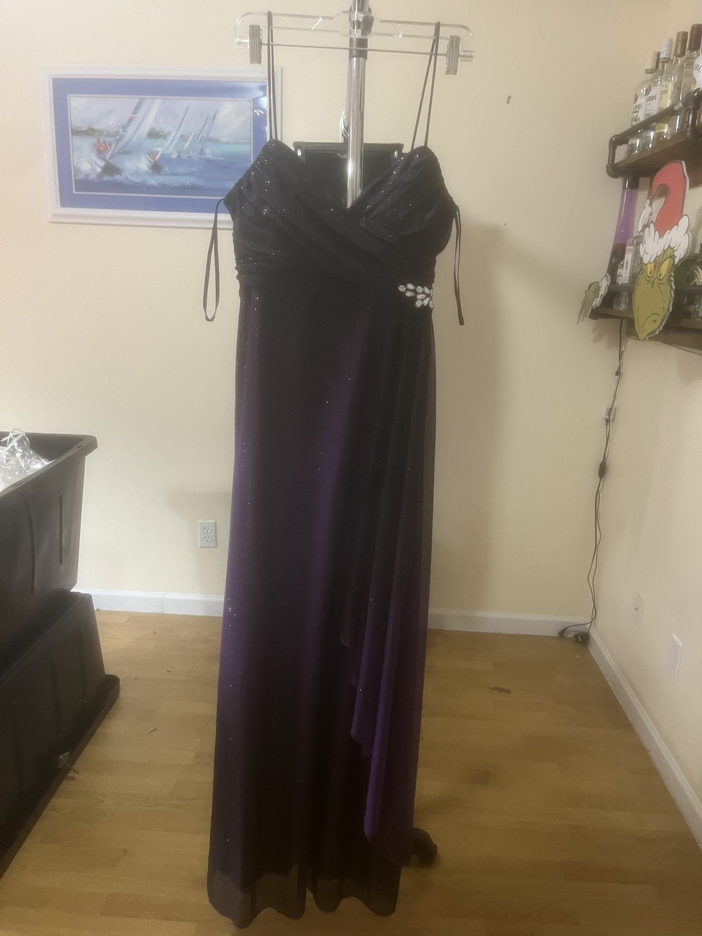 Reign On Purple Gradient Sequin Sparkle Maxi Prom Dress