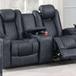 Charcoal & Grey Power Reclining Set’s $2170 Chair Sold Separately 
