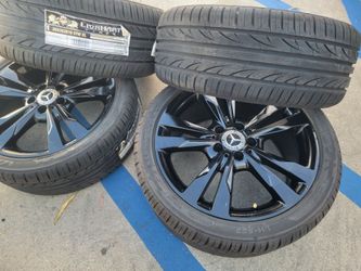 OEM 18" Staggerd Glossy Black Wheels With New Tires For MERCEDES BENZ C(contact info removed)