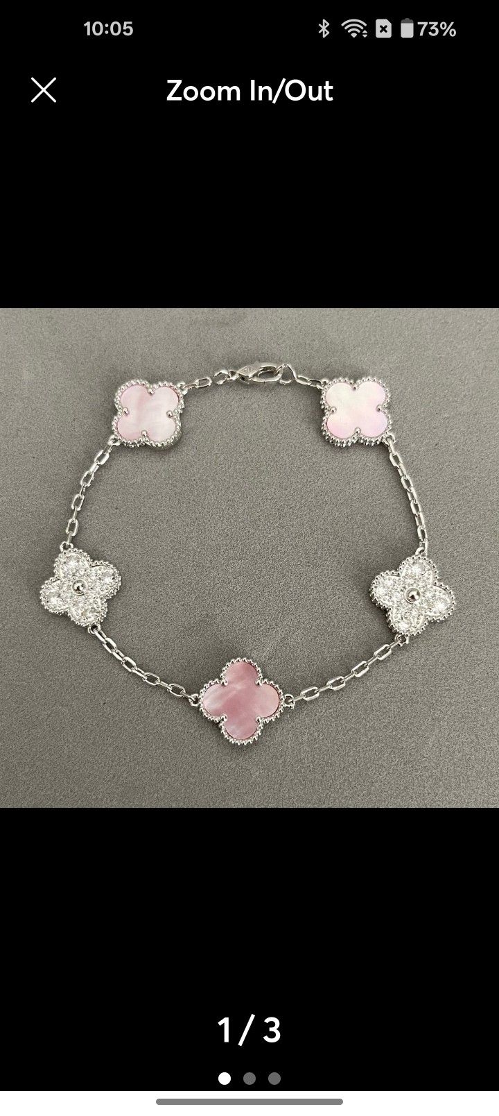 VCA Pink Mother Of Pearl With ZC Stone Bracelet