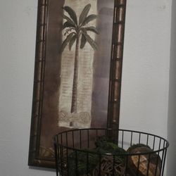  Decor. 3ft 4" Tall X 1ft4"w METAL Basket Ove 1ft Tall both $30