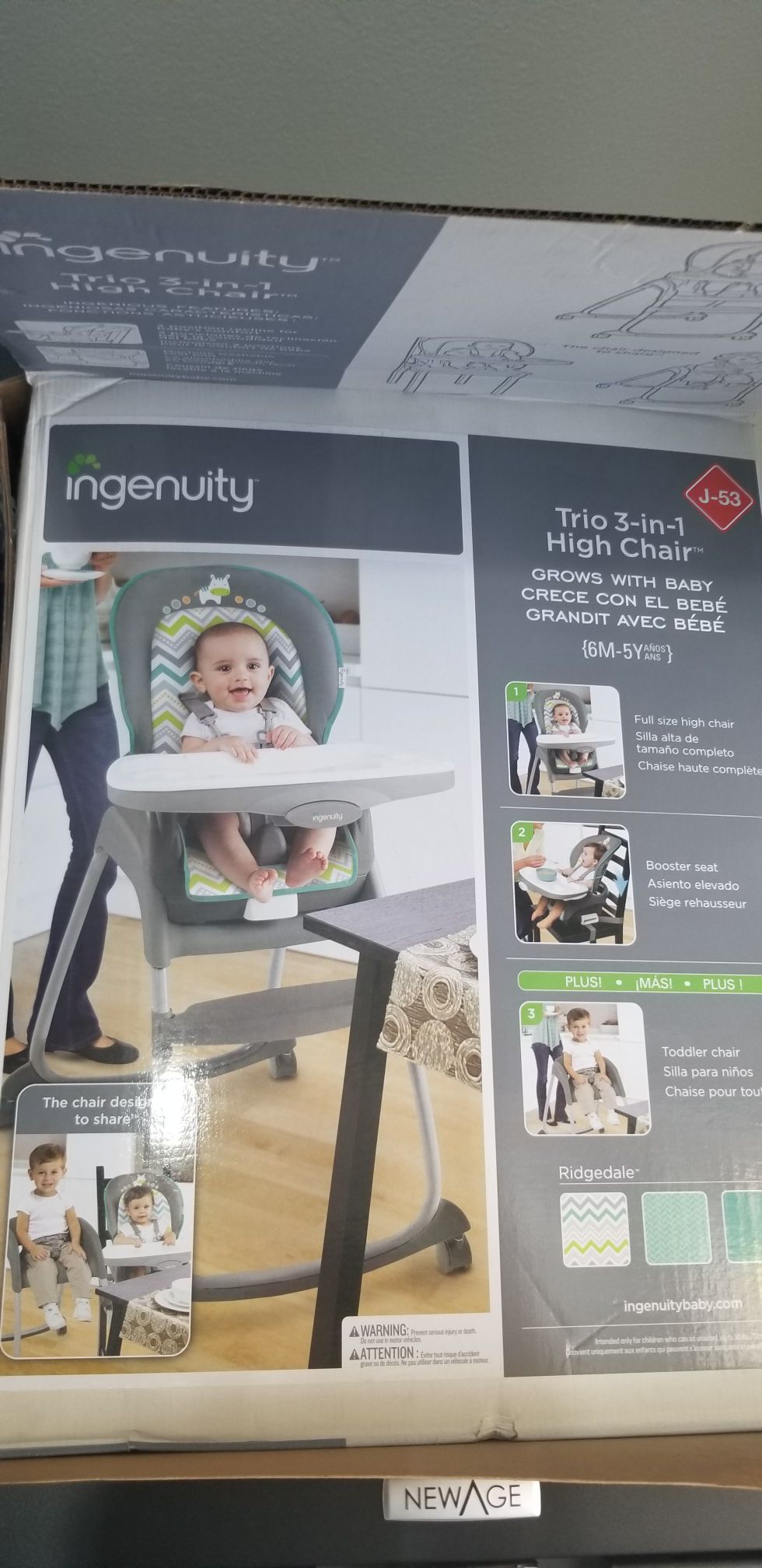 Ingenuity Trio 3-in-1 High Chair, Toddler Chair, and Booster