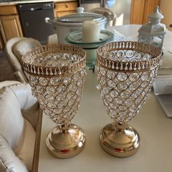 Gold Crystal Vases