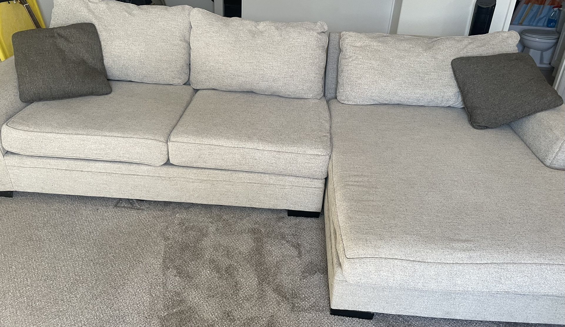 Chaise Sofa Sectional Removable/washable Pillows