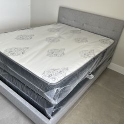 Queen Size Bed Frame With Mattress And  All New Furniture And Free Delivery 