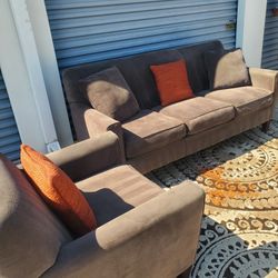 Sofa Couch Set Brown