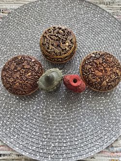 ANTIQUE ASIAN JEWELRY BOWLS & PERFUME BOTTLES