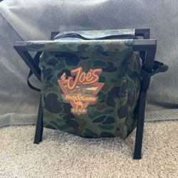 Vintage 1990’s Camel Joe's CAMO Fishing Camp Chair & Cooler Fish & Game Club