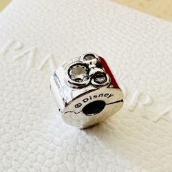 Pandora Mickey Mouse & Minnie Mouse Clip #790111C01 + FREE Pandora Gift Box + Tag