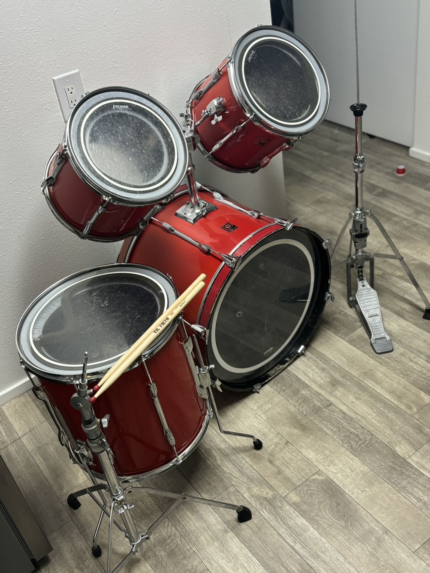 (1978) Vintage Premier 4 Piece Elite Red Drum Kit
