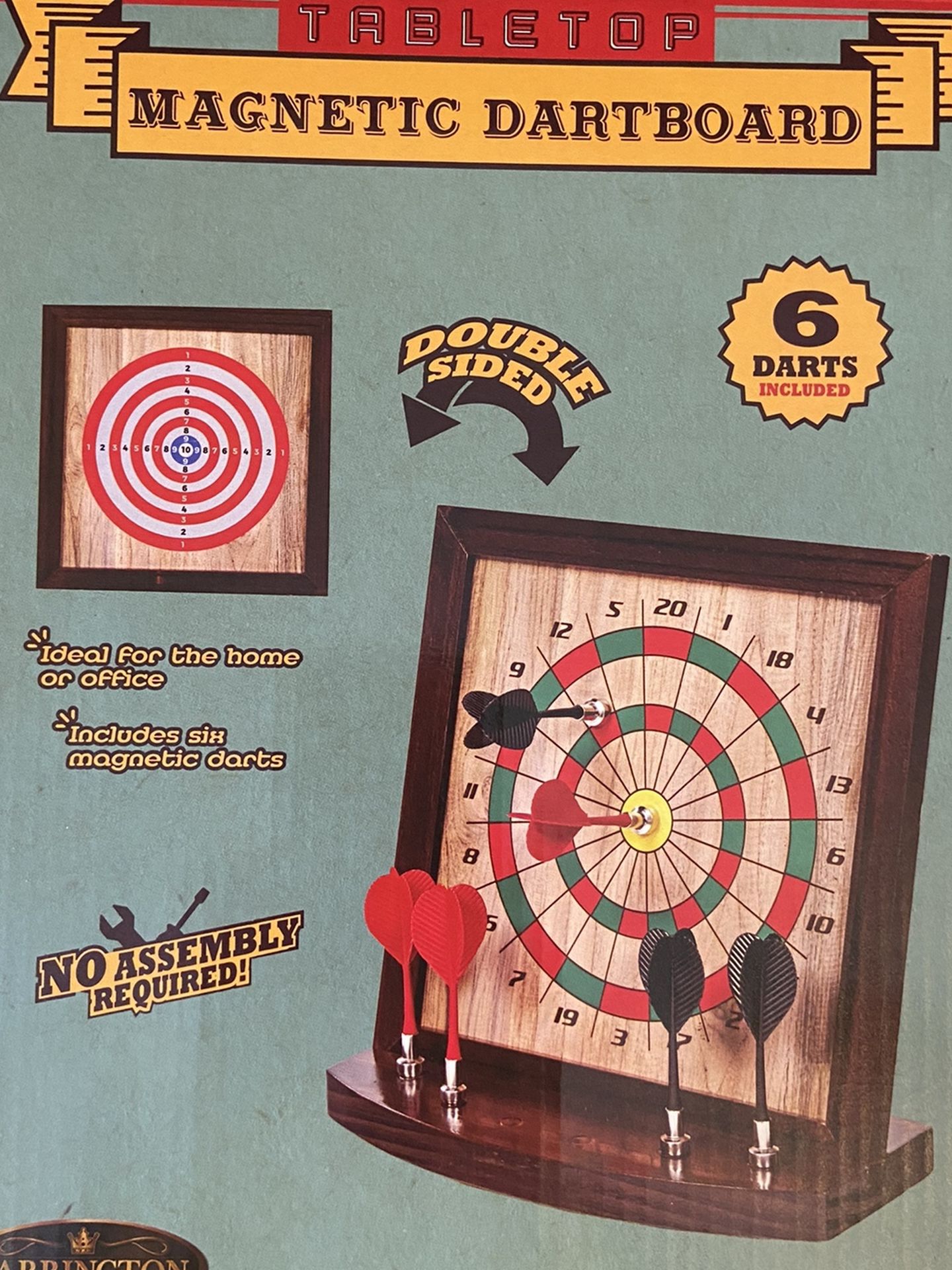 Tabletop Magnetic Dart Board. New Unopened. 6 Darts Included