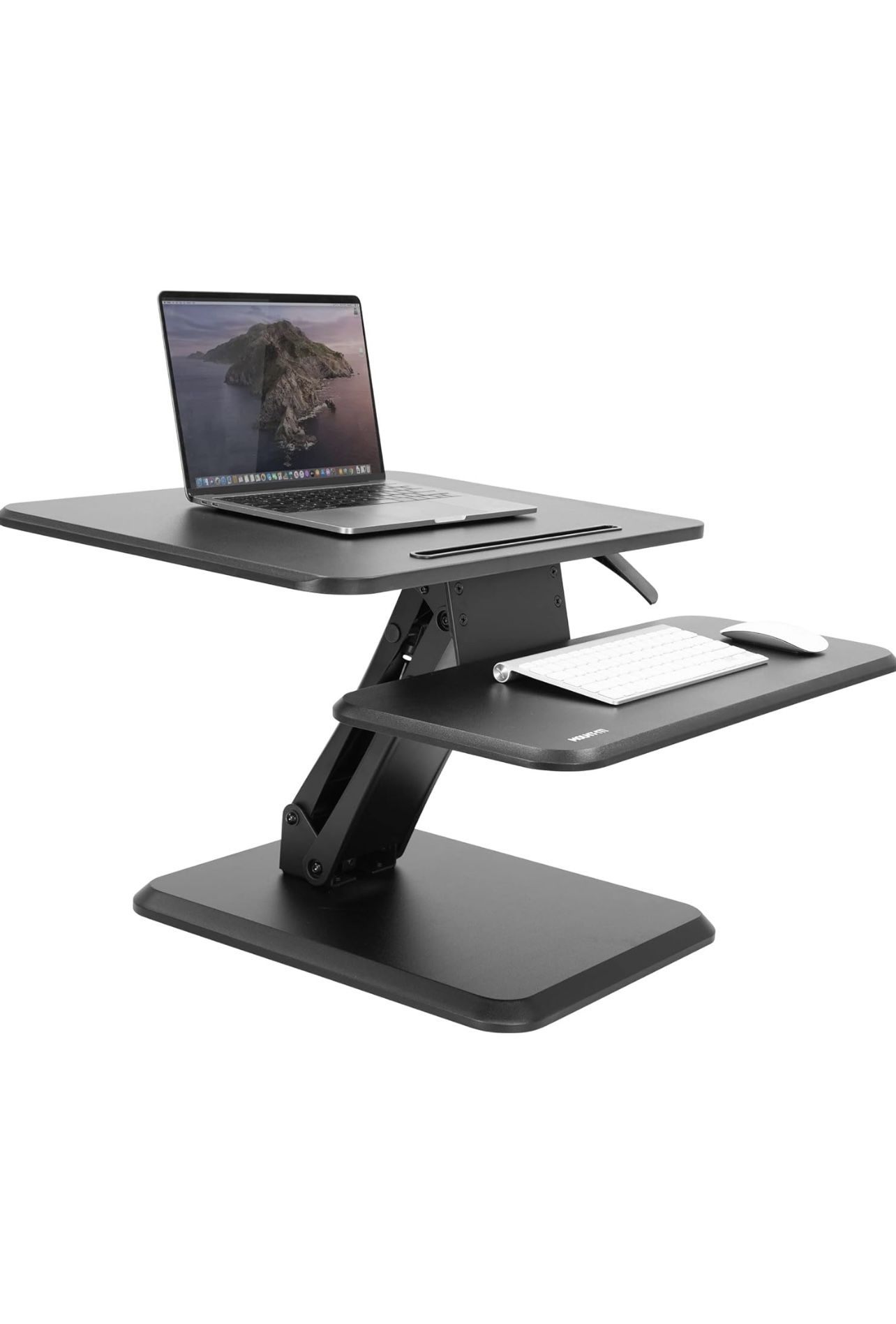 Mount-It! Standing Desk Converter, Compact Small 25” Adjustable Desktop Standing Desk - Sit to Desk Riser, Manual Lift with Gas Spring for Home Laptop