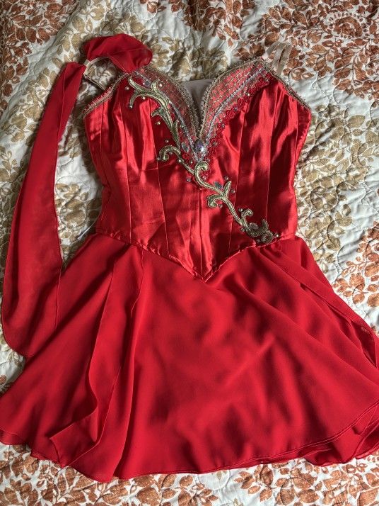 Ballet Costume Red Tunic for Walpurgis Diana and Acteon or Lyrical