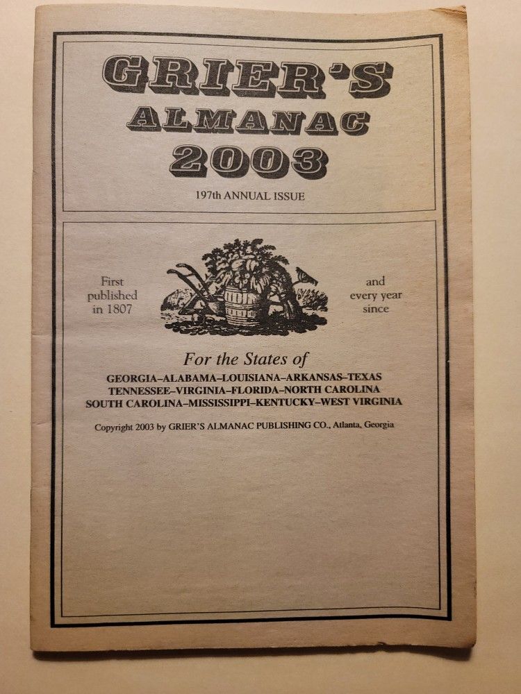 Grier's Almanac 2003