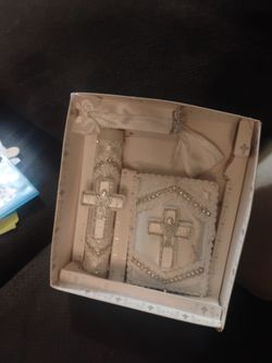 White and Silver Baptism Gift Set