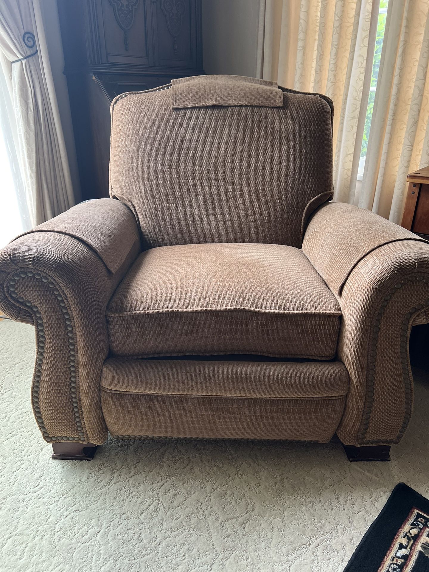 Brown Fabric Recliner 