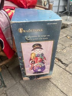 Traditions Hand-Painted Glass Snowman Figurine