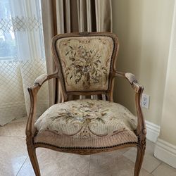 Two Needlepoint Antique Chairs