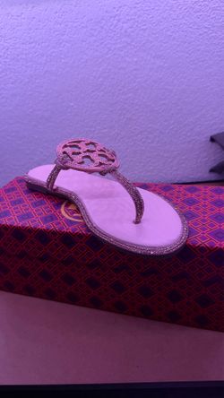 pink sparkly tory burch sandals (size 8)