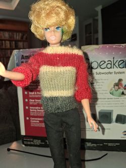 Vintage Barbie Doll with Knit Sweater
